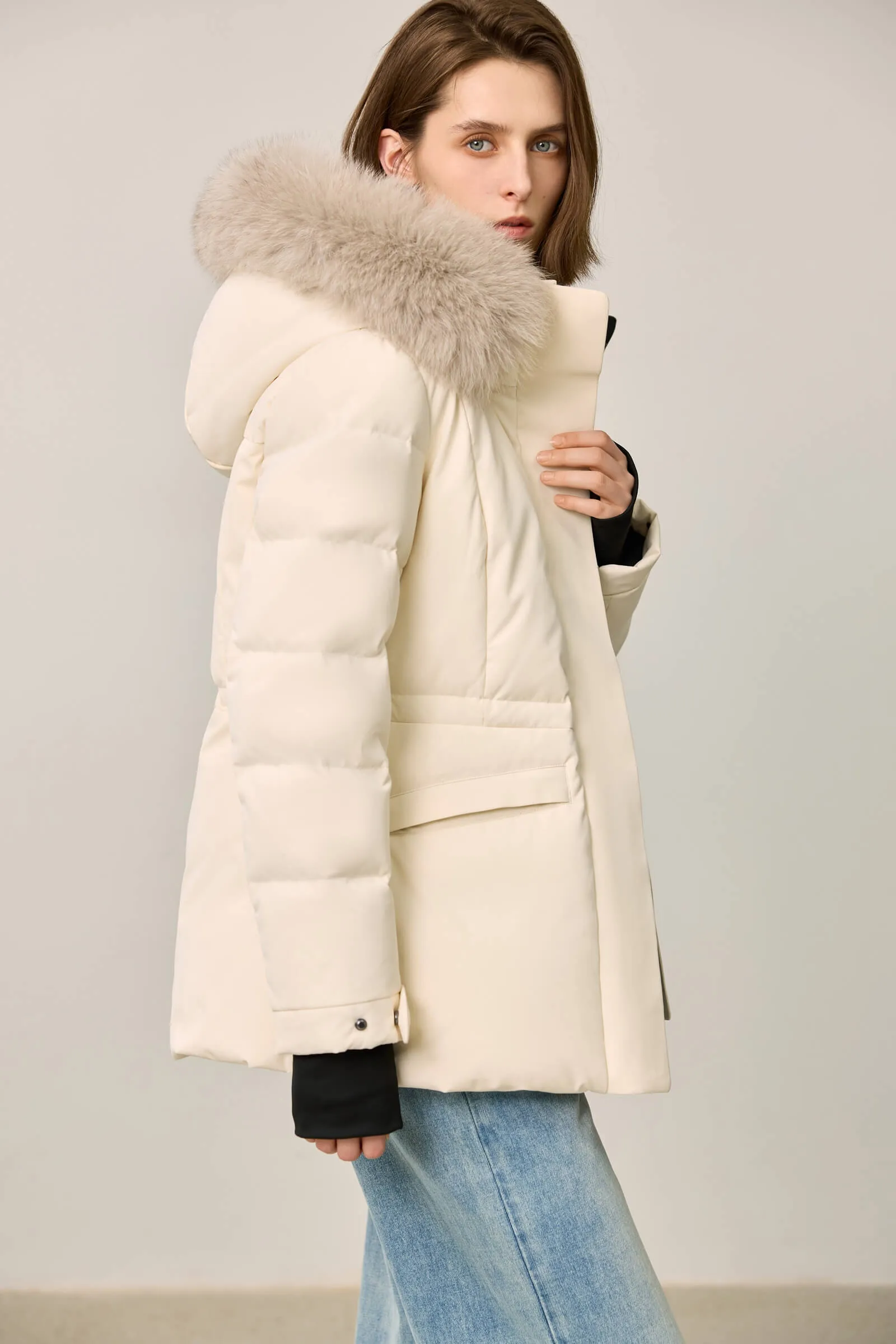 LILY Extreme Cold Fox Fur Trim Down Parka