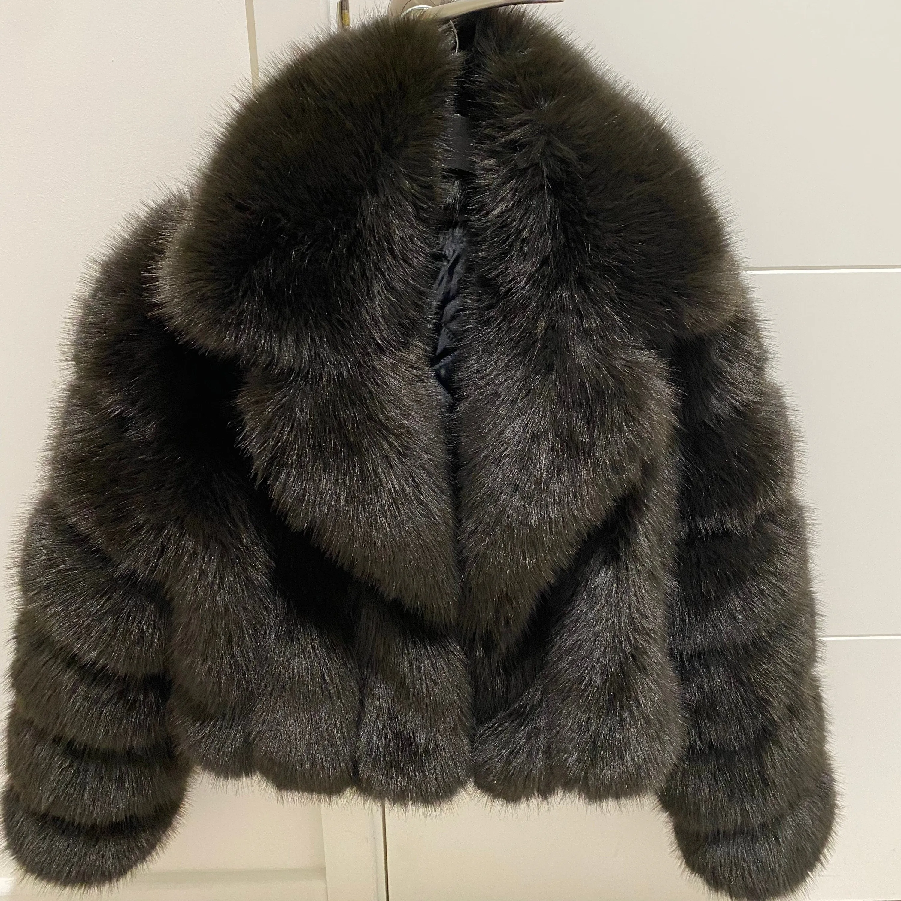 London Bridal Faux Fur Jacket with Collar