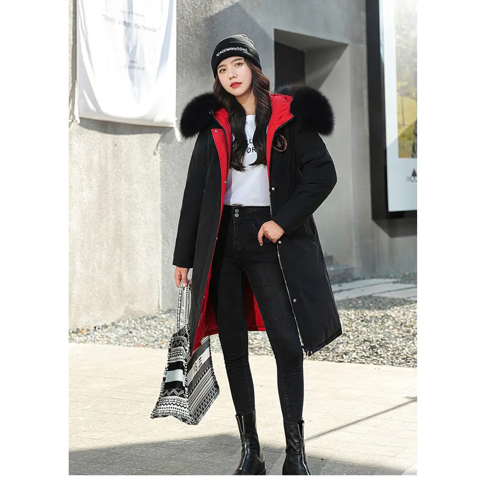 Loose Fit Fur Collar Puffer Coat