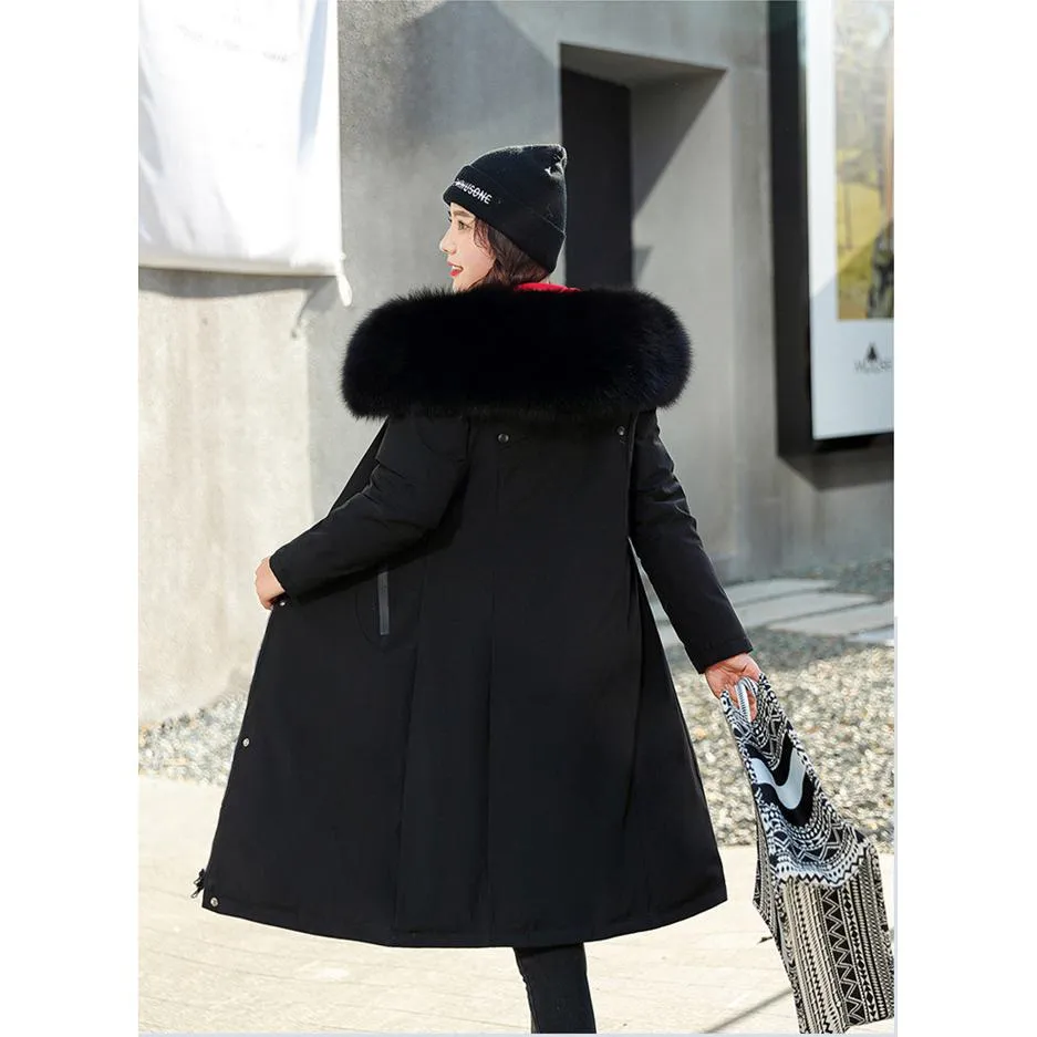 Loose Fit Fur Collar Puffer Coat