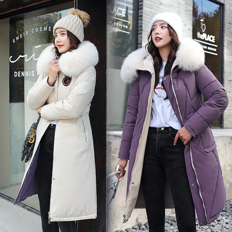 Loose Fit Fur Collar Puffer Coat