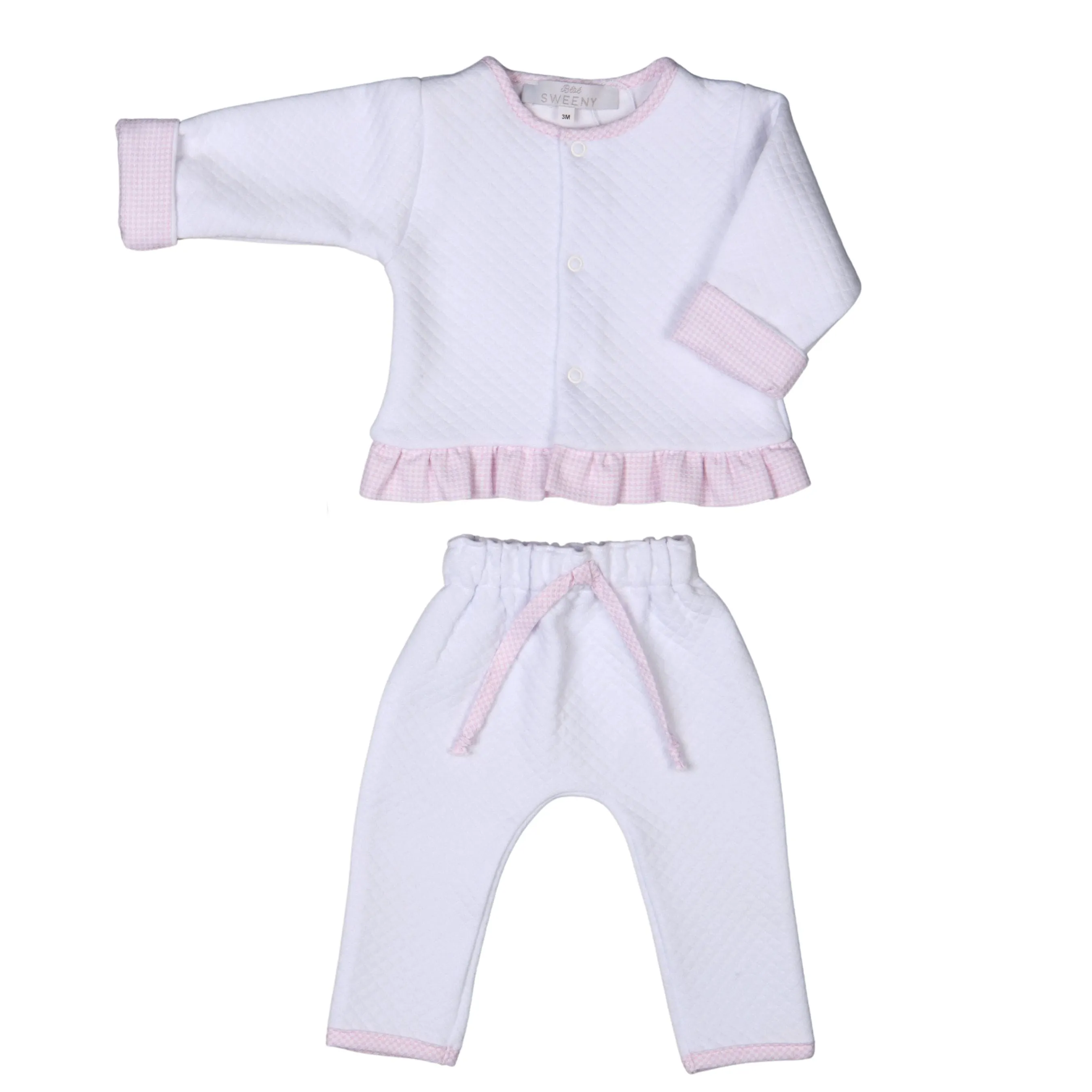 Lucy | Girls White Quilted Cotton Jacket Set (3)