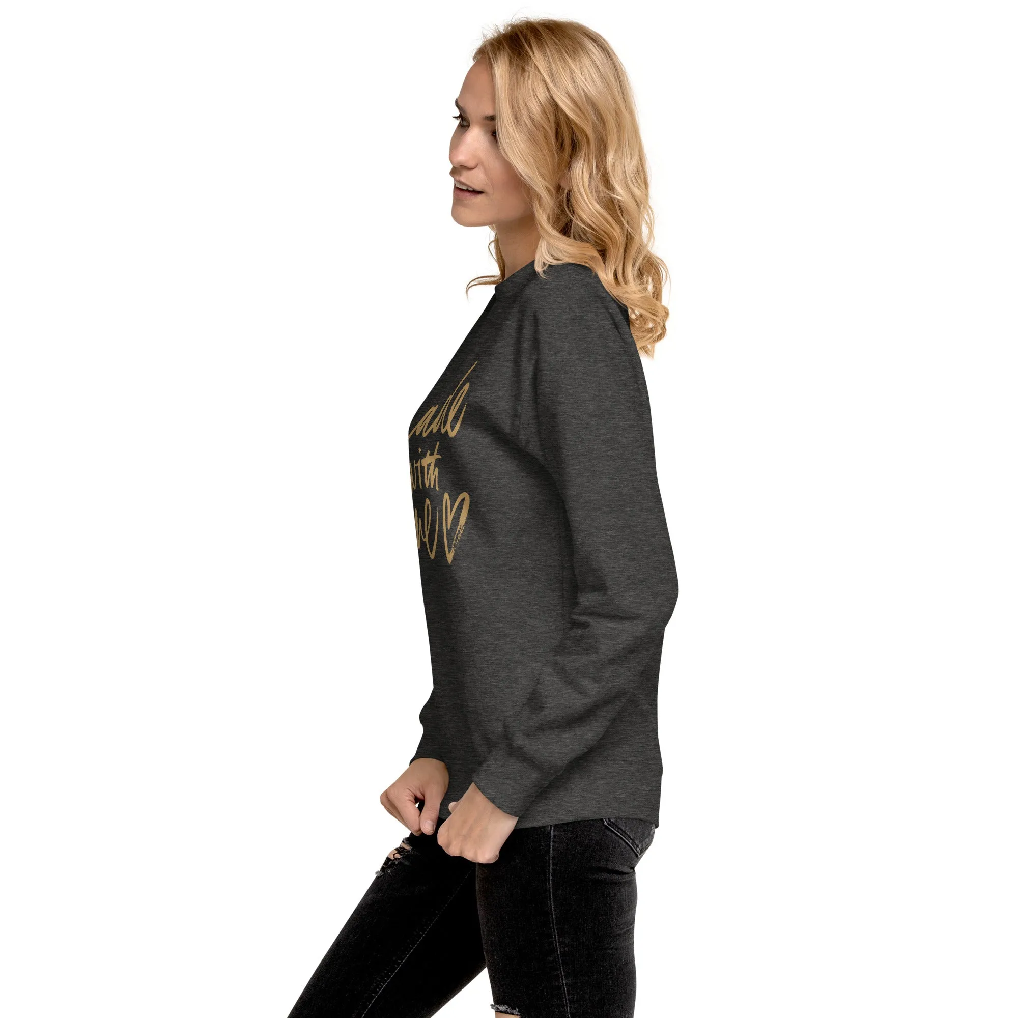 Made with Love Unisex Premium Sweatshirt, lioness-love