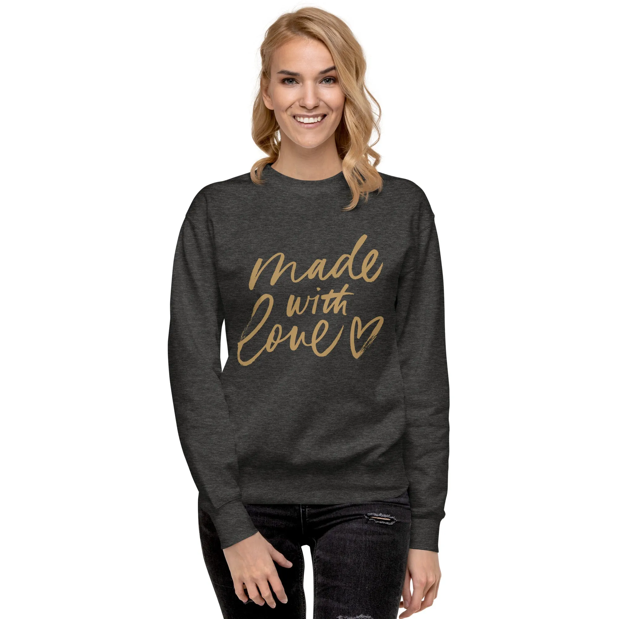 Made with Love Unisex Premium Sweatshirt, lioness-love