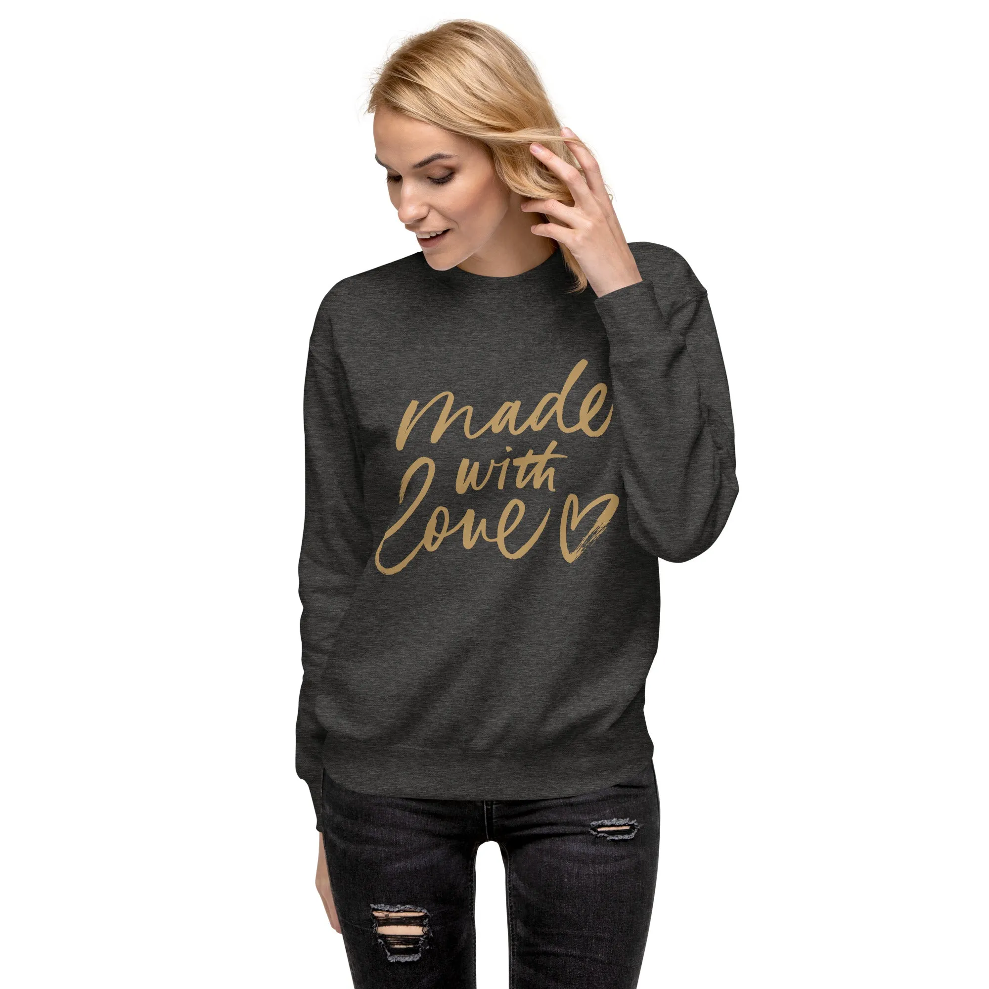 Made with Love Unisex Premium Sweatshirt, lioness-love