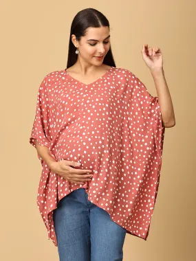 Mauve Spots Nursing Cover And Top