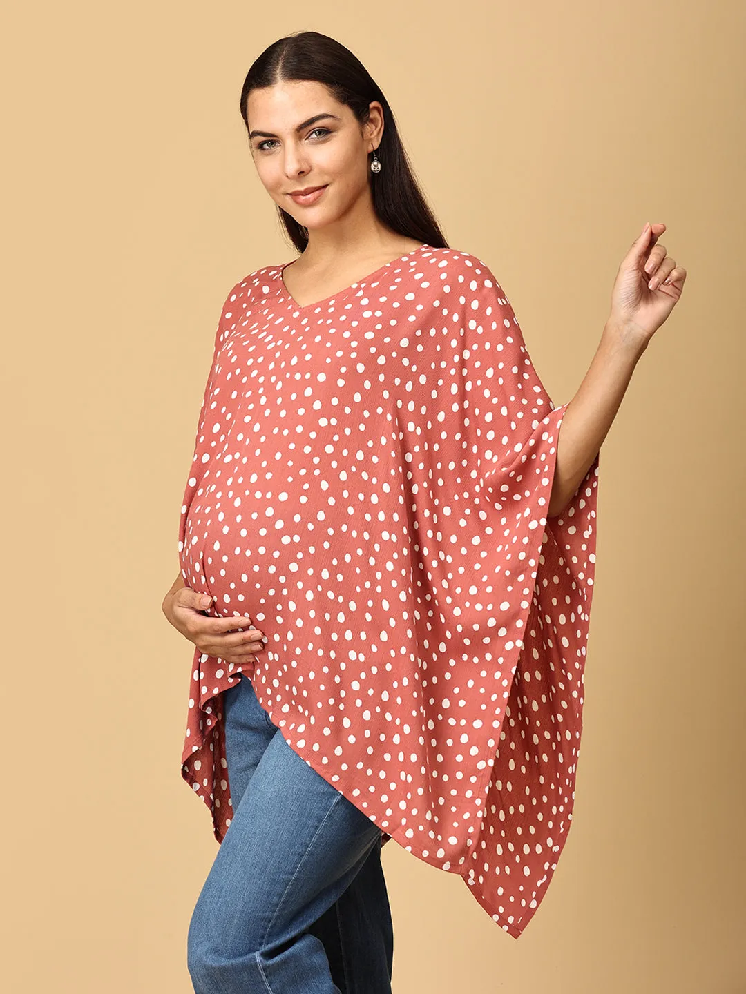 Mauve Spots Nursing Cover And Top