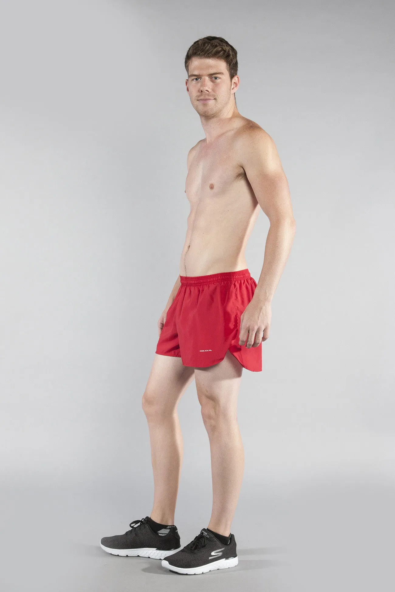 Men's 3" Half Split Trainer Shorts- Red