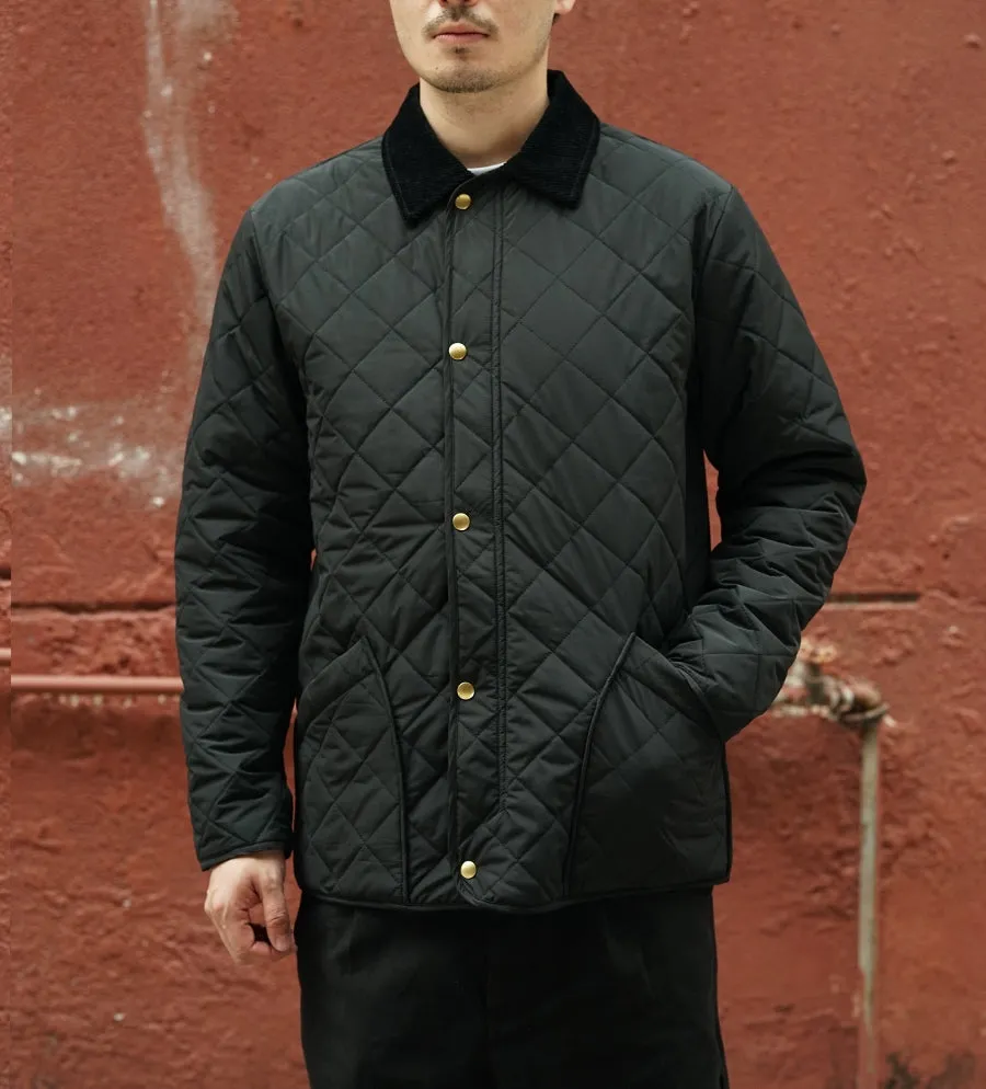 Men's Diamond Quilted Button-Up Jacket