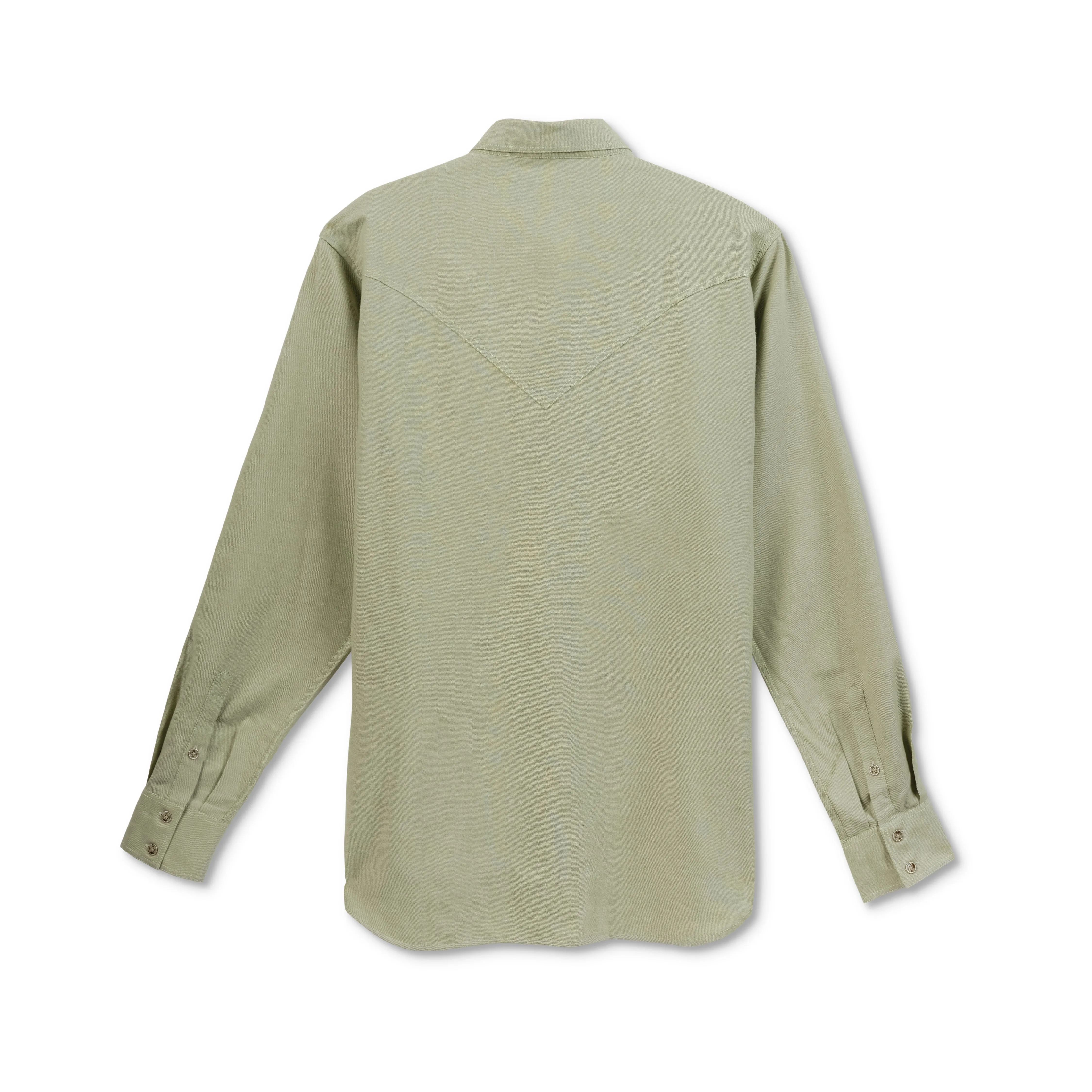 Men's Olive Faded Solid Western Collar Shirt