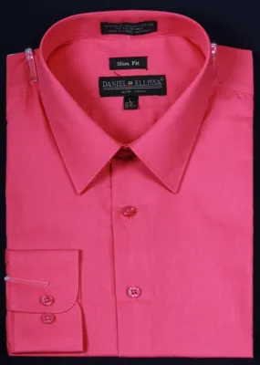 Men's Slim Fit Dress Shirt Color Fuchsia