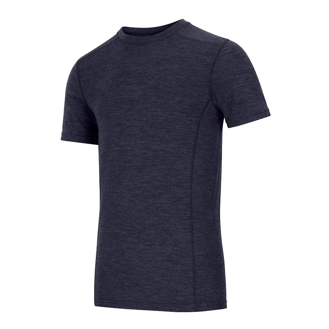 Merino Wool Crew Neck Short Sleeve Base Layer - Navy by Hoggs of Fife