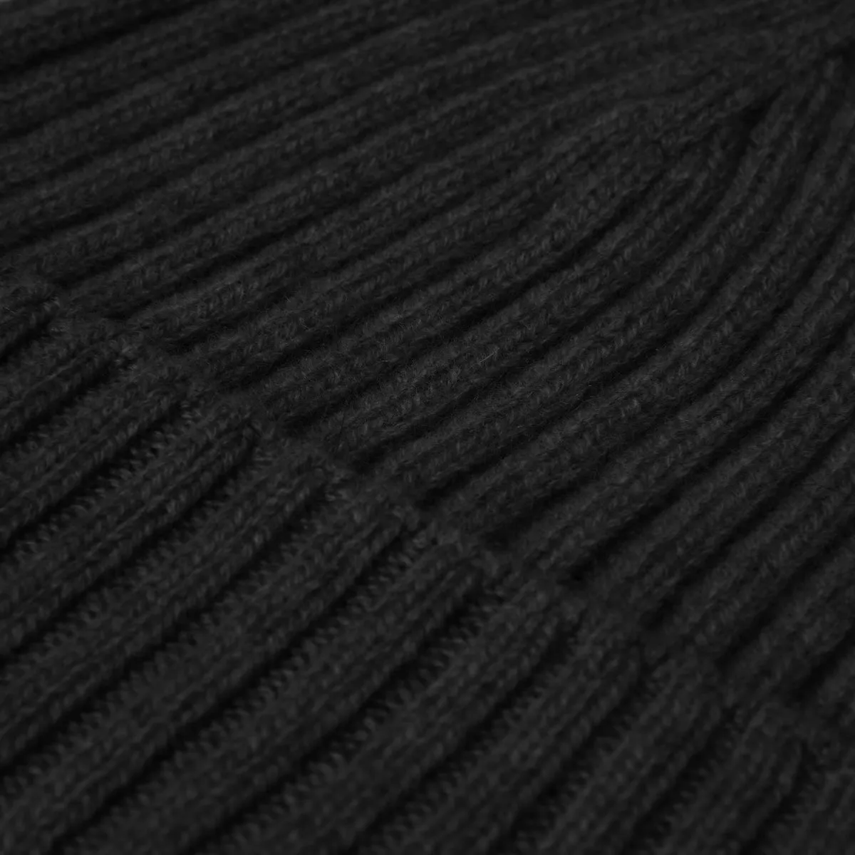 Milano (black) - 100% cashmere ribbed beanie (unisex)