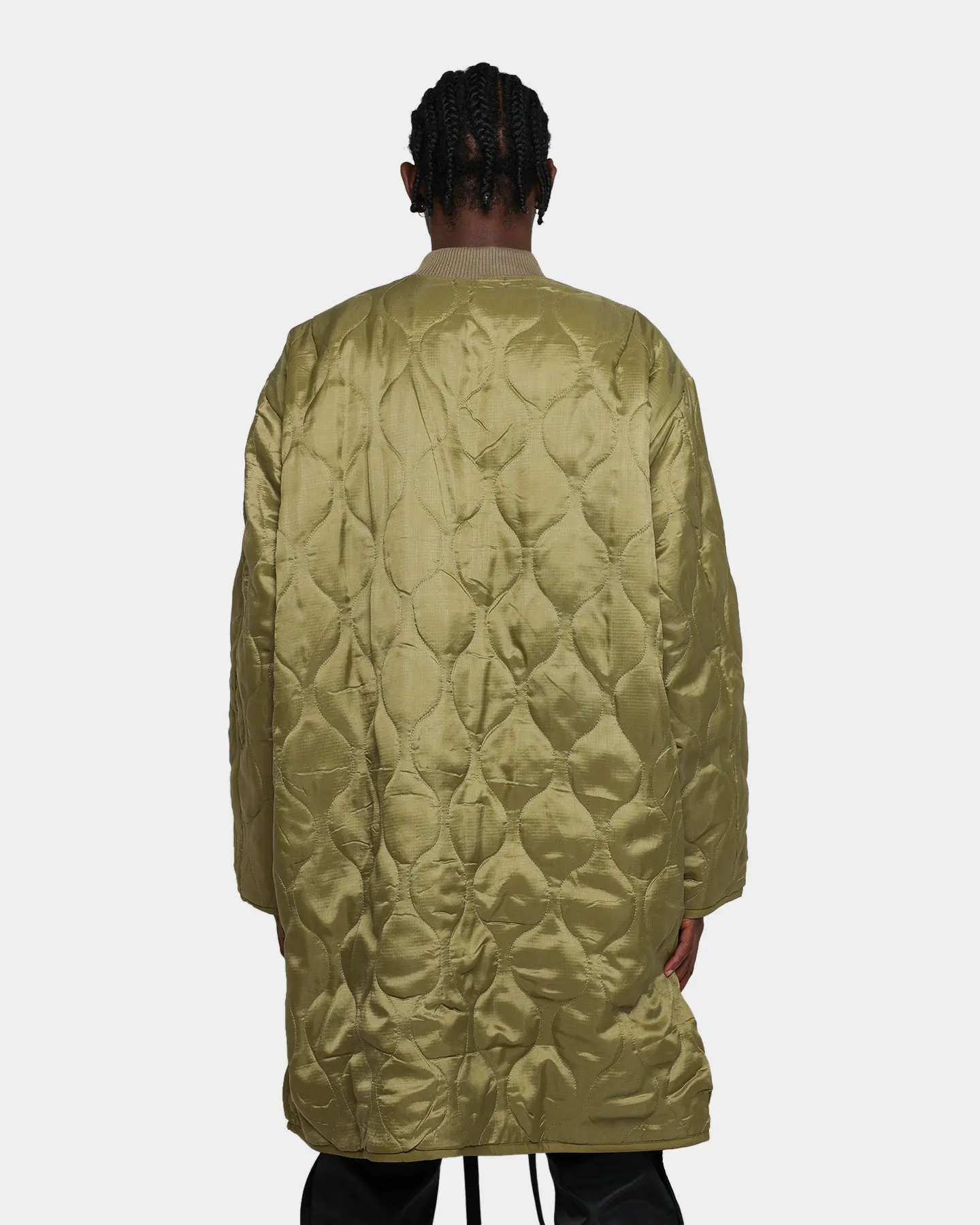 MNML Zip Up Bomber Trench Jacket Olive