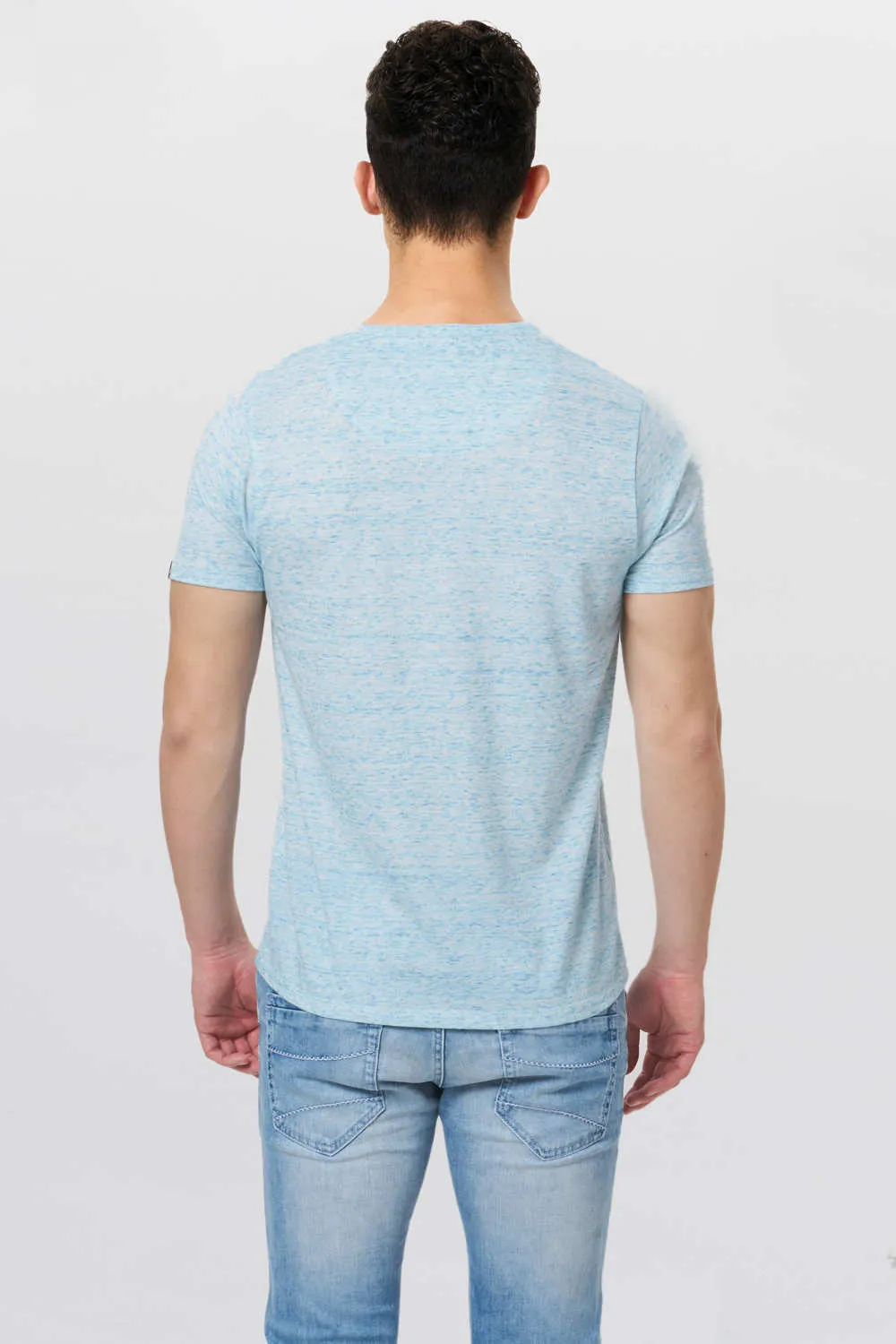 Muscle Fit Crew Henley T Shirt