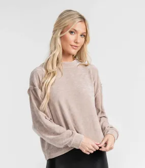 Open Knit Sweater Pullover - Mauve Shadows