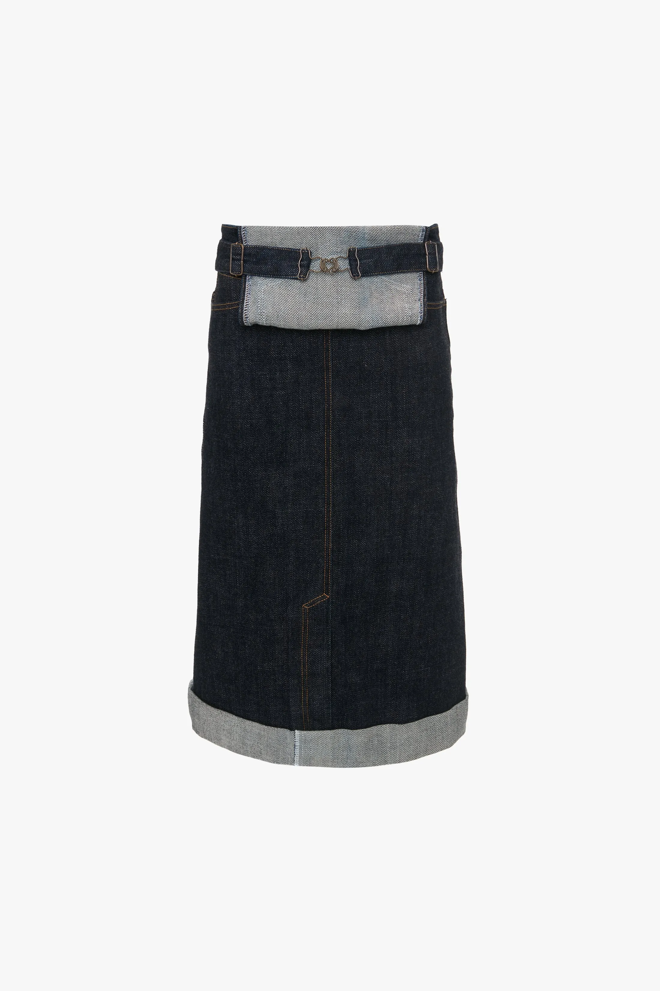 Overall Skirt In Dark Indigo Rinse