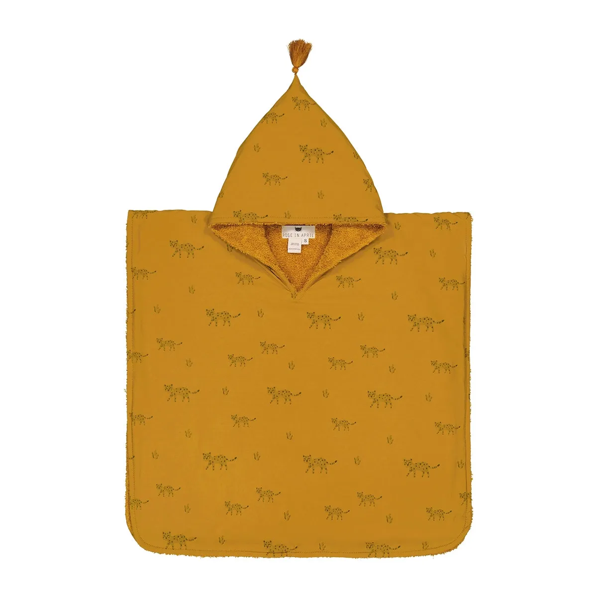 Pepito Bath Poncho Leopard Mustard