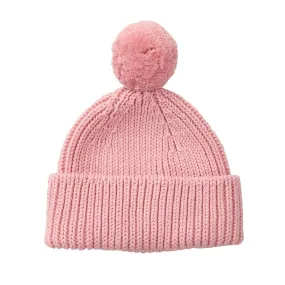 Peppi Rib Cotton Knit Hat Pom