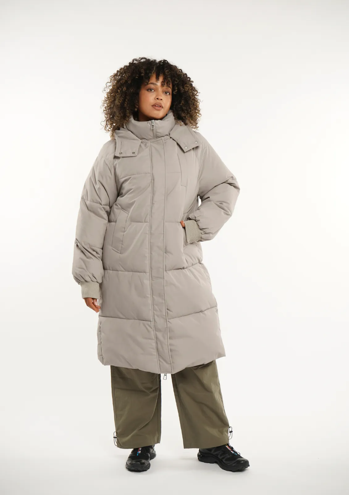 Plus Size Classic Hooded Long Puffer Coat - Splashproof and Stylish