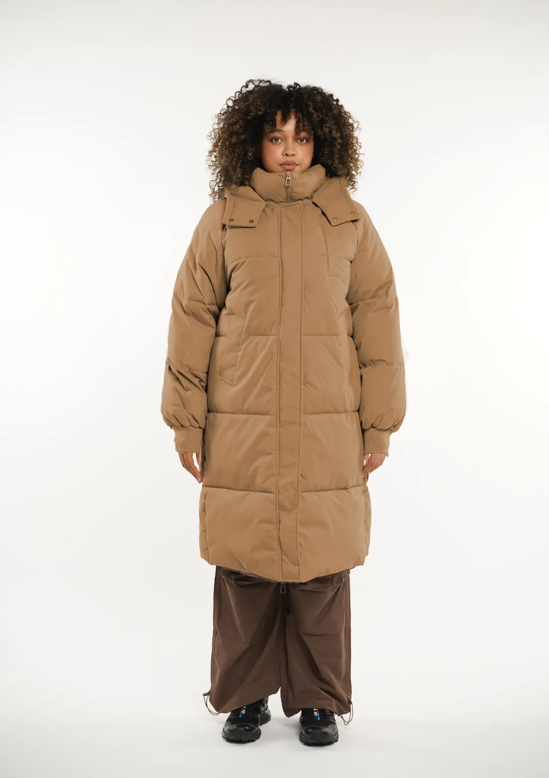 Plus Size Classic Hooded Long Puffer Coat - Splashproof and Stylish