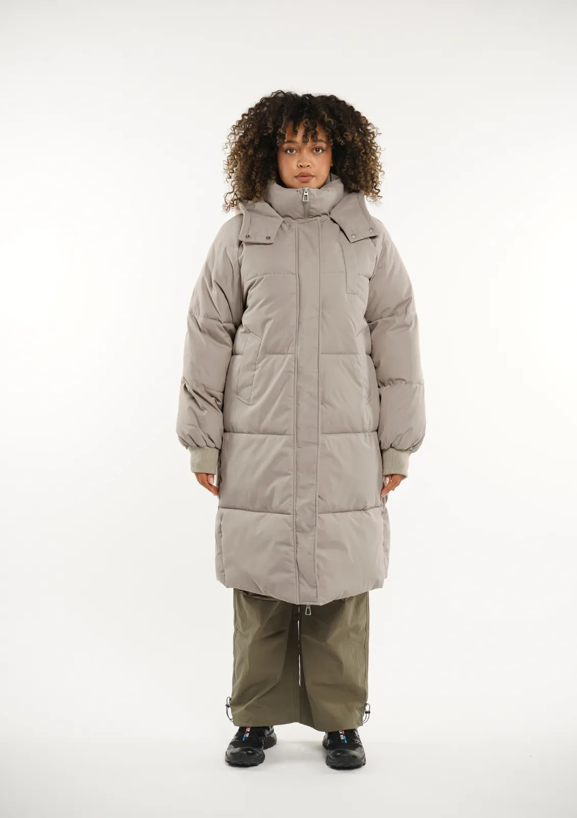 Plus Size Classic Hooded Long Puffer Coat - Splashproof and Stylish