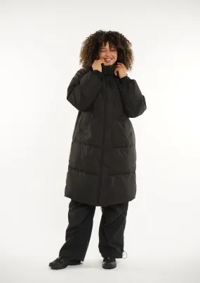 Plus Size Classic Hooded Long Puffer Coat - Splashproof and Stylish