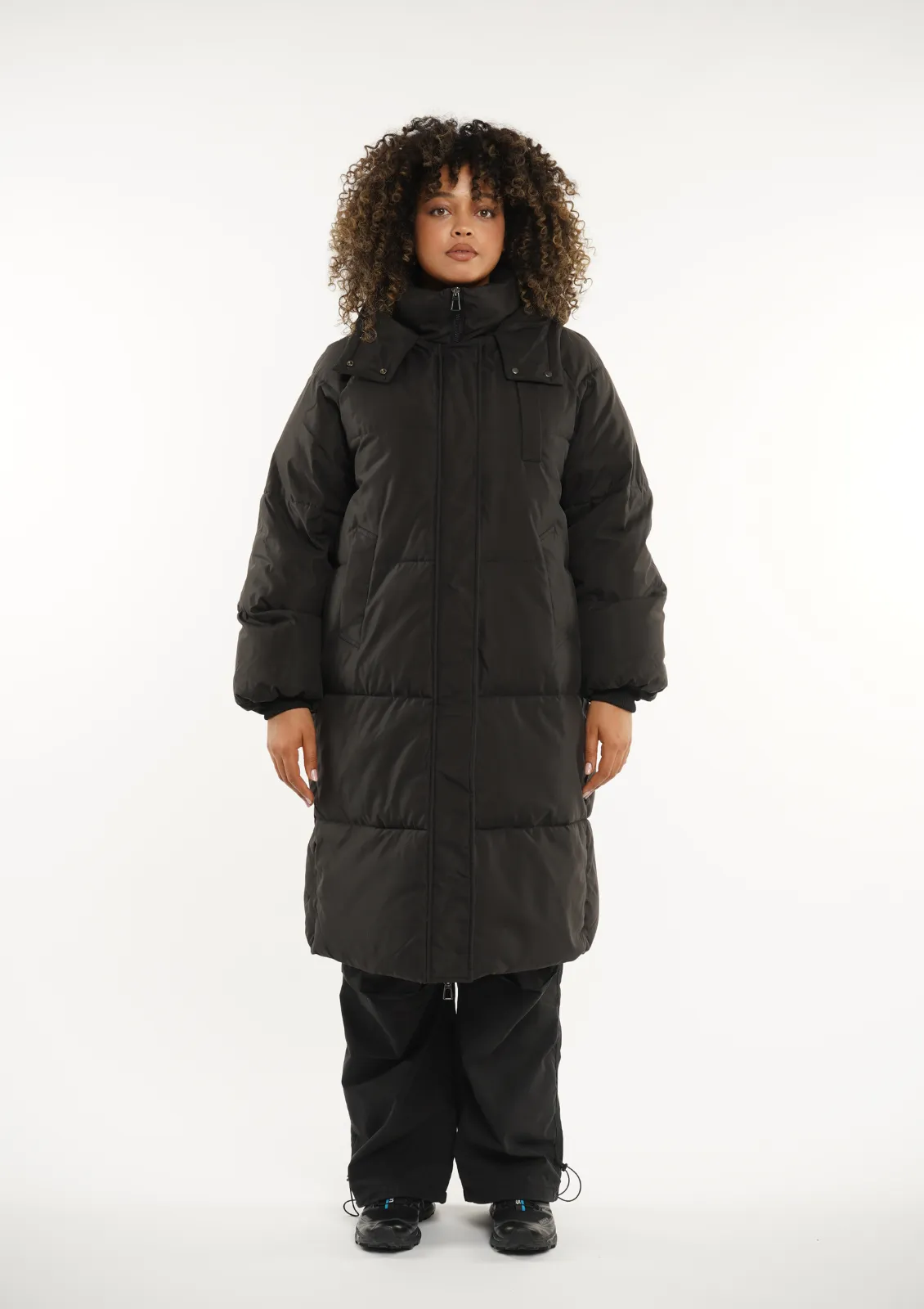 Plus Size Classic Hooded Long Puffer Coat - Splashproof and Stylish