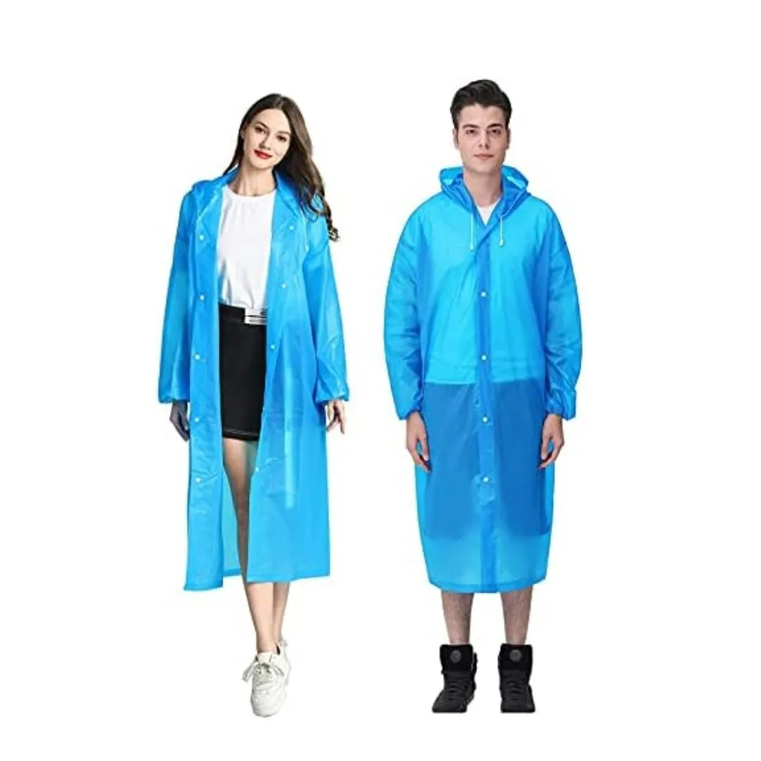 Pocket Raincard Men's and Women's Rain Coat | Front Open and Closed with Buttons (Multicolour, Free Size, Design May Vary)