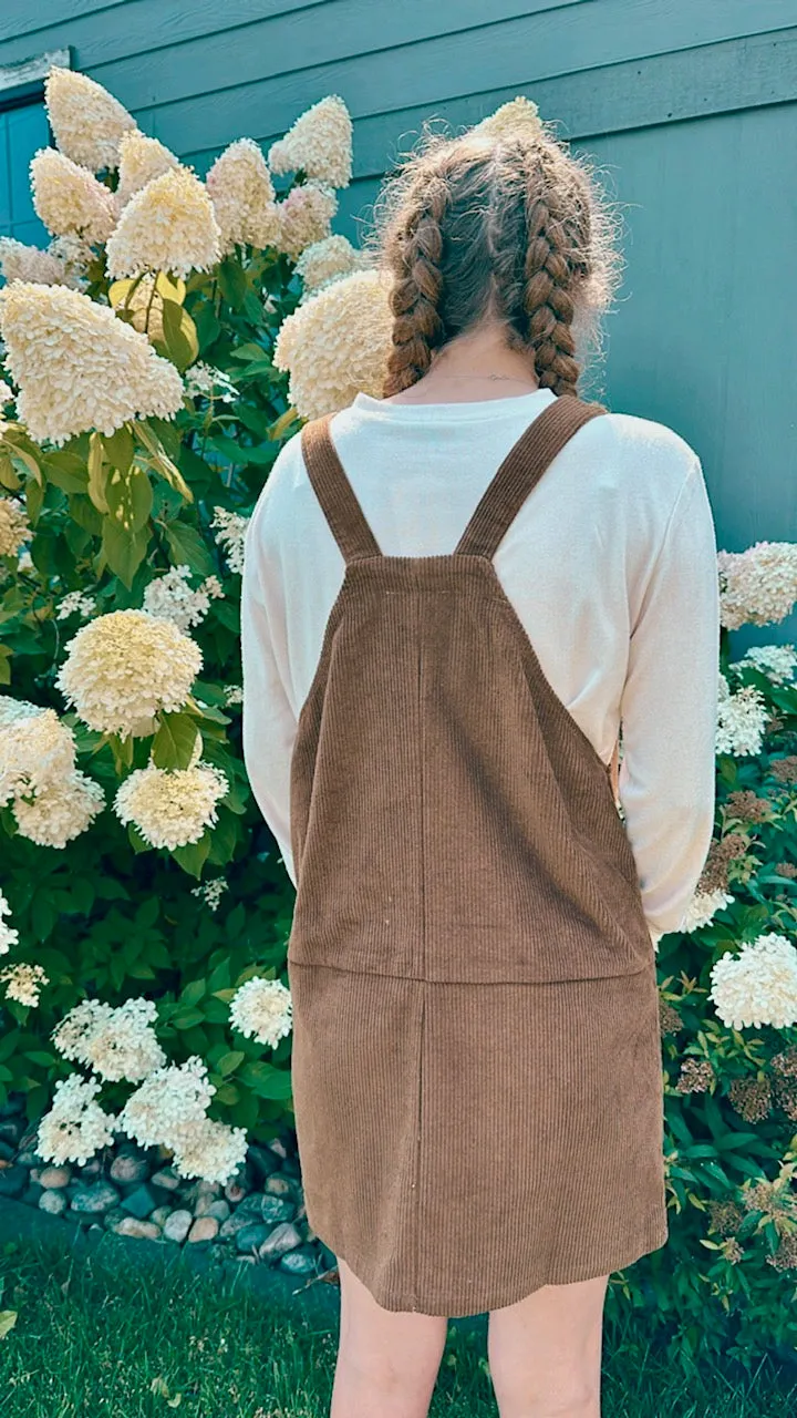 Prep Talk Corduroy Overall Dress