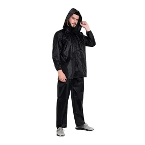 Rain Coat With Pants | 100% Waterproof with Hood, Set of Top and Bottom Packed in a Storage Bag, Standard Size ( Colour May Vary)