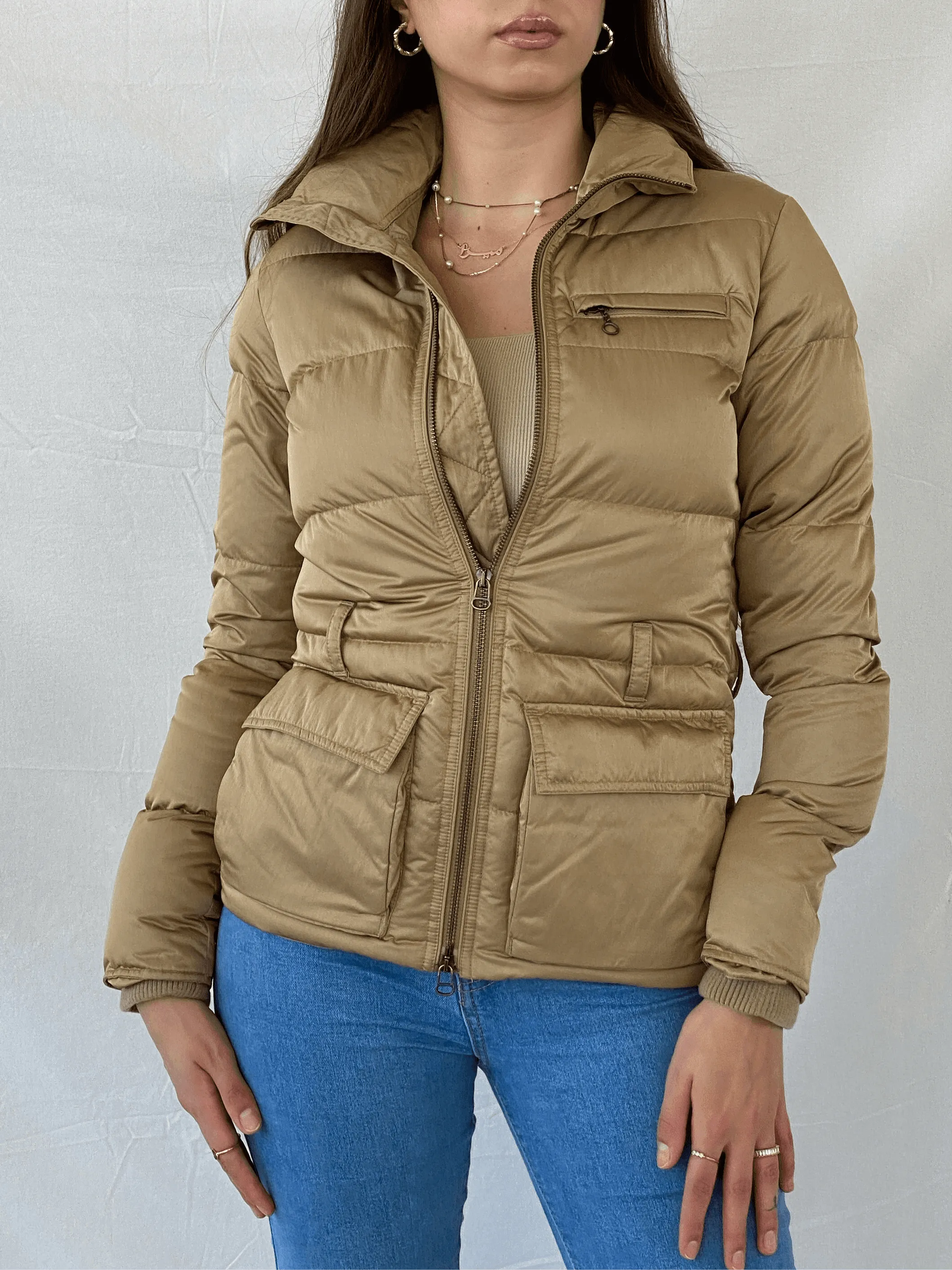 Ralph Lauren Gold Quilted Short Puffer Jacket - XS