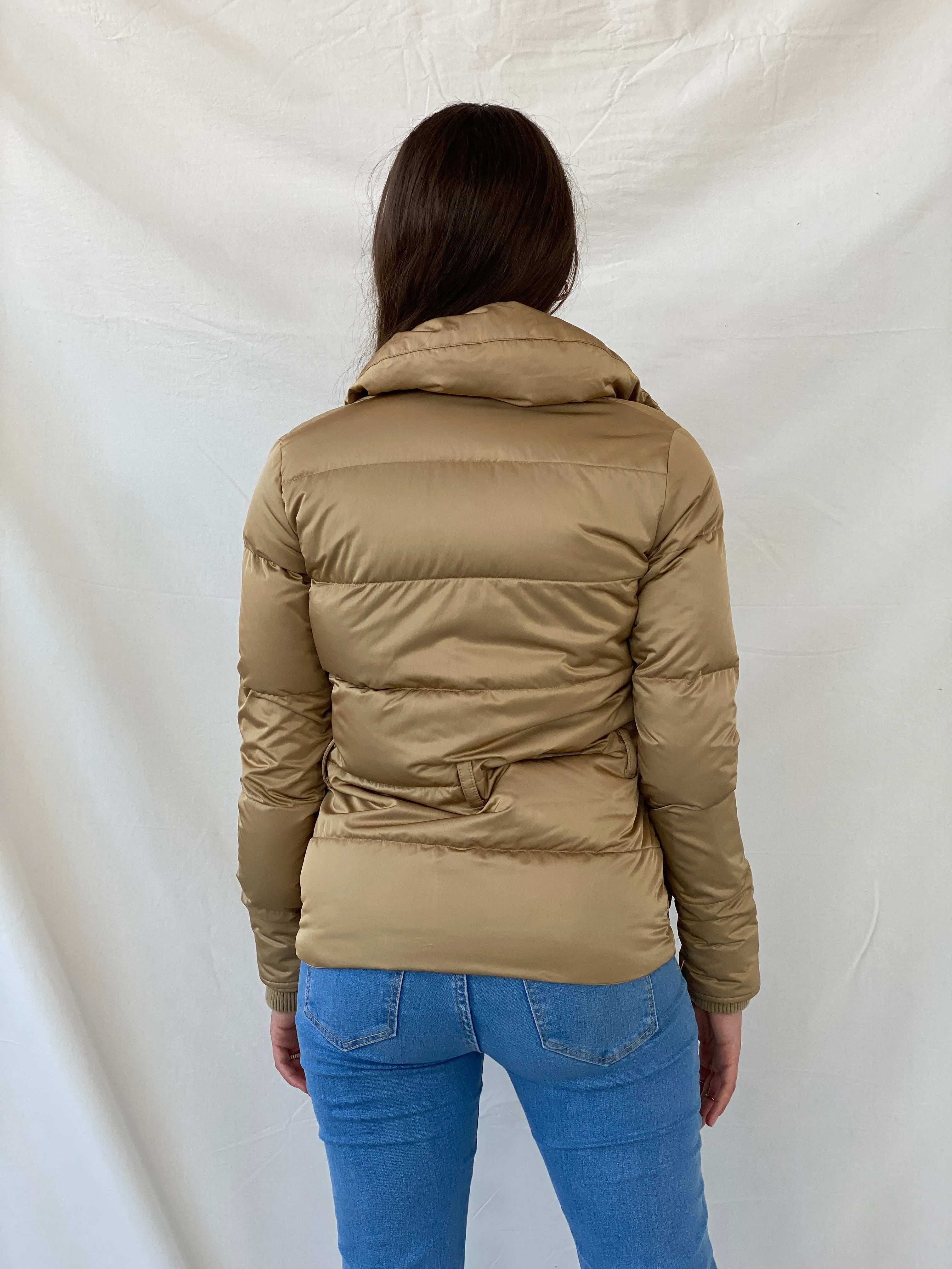 Ralph Lauren Gold Quilted Short Puffer Jacket - XS