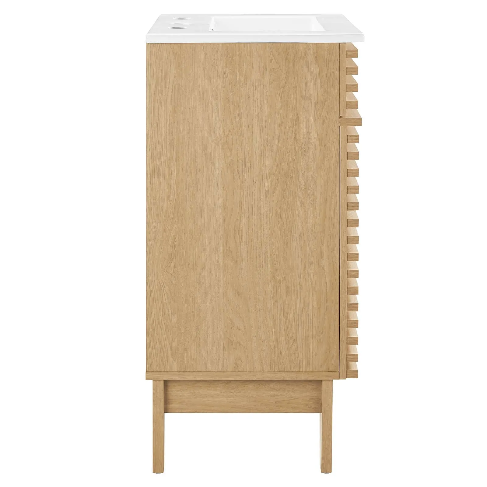 Render 18" Bathroom Vanity Cabinet Oak White EEI-5420-OAK-WHI