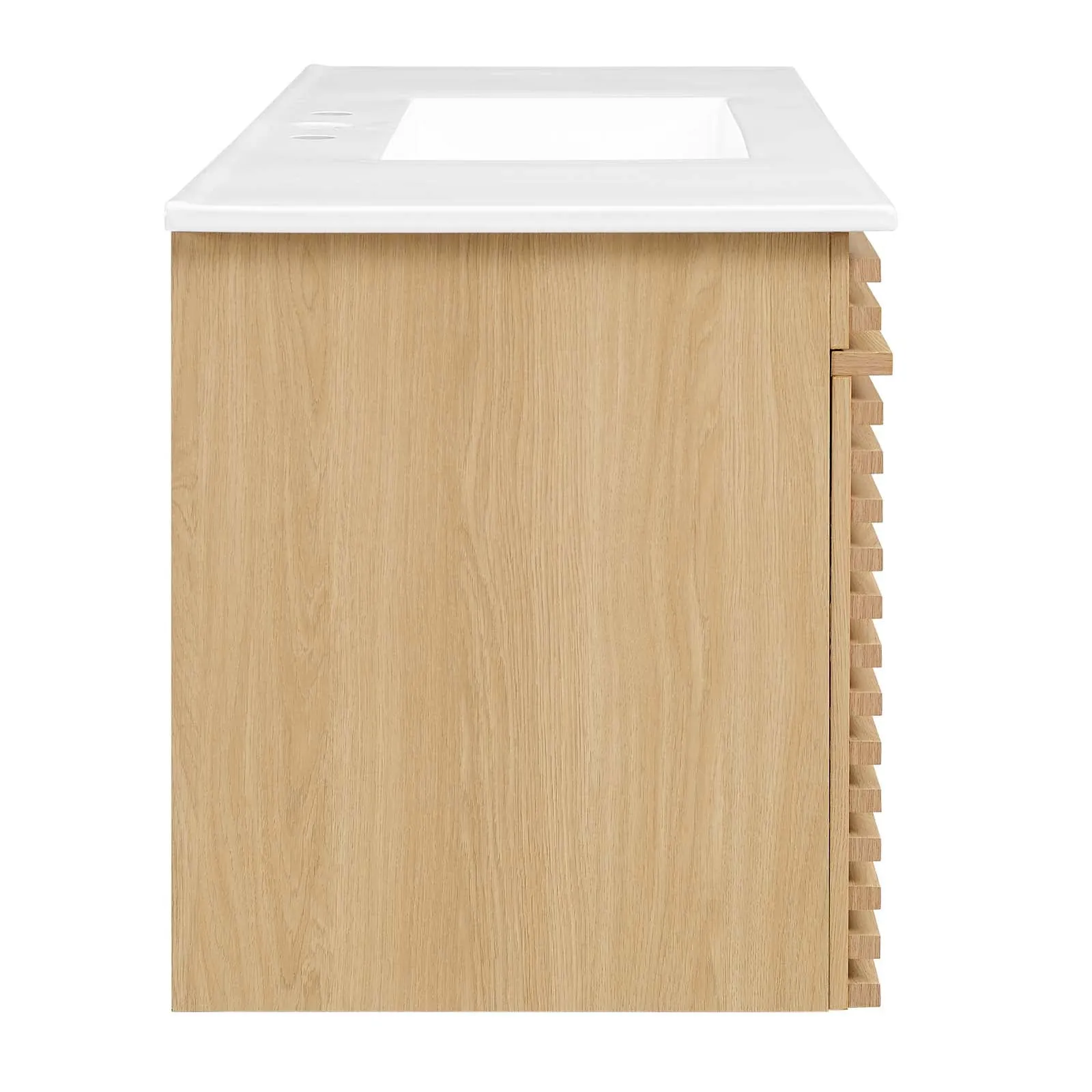 Render 48" Wall-Mount Bathroom Vanity Oak White EEI-5801-OAK-WHI