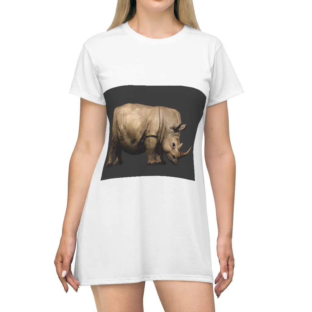 Rhino All Over Print T-Shirt Dress