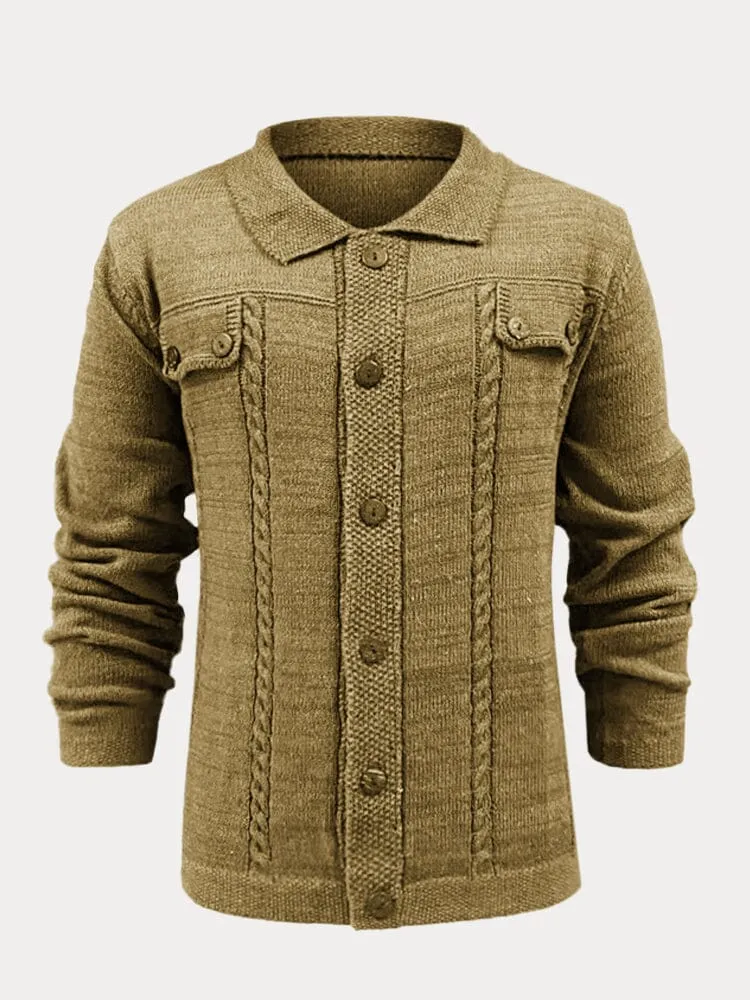 Single-Breasted Button Sweater Coat