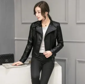 Slim Leather Jacket Leather Women jacket stylish jacket black jacket