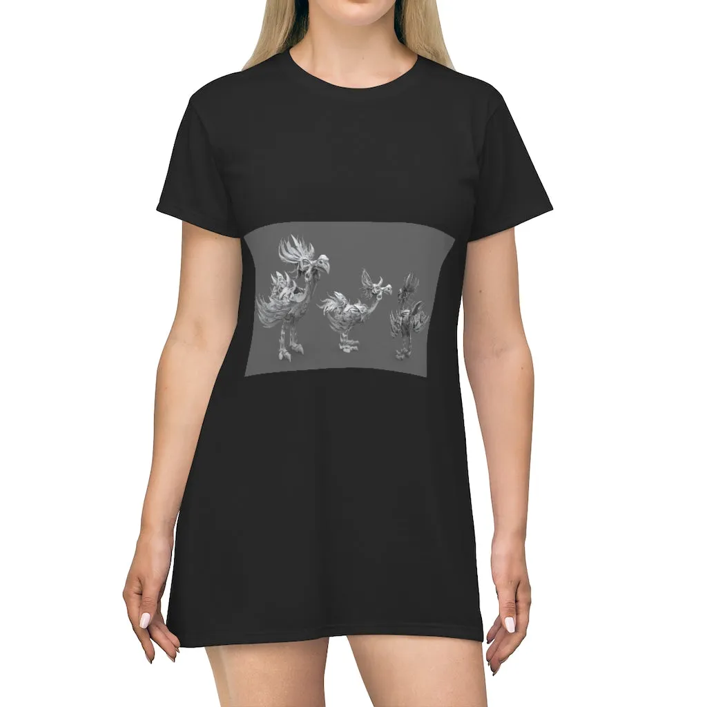 Squawkers the Ostrich Mount  All Over Print T-Shirt Dress