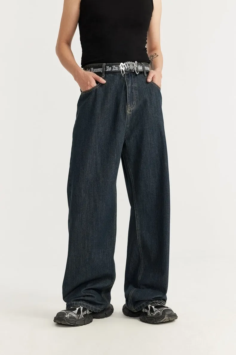 Summer Primary Color Loose Street Wide Leg Jeans