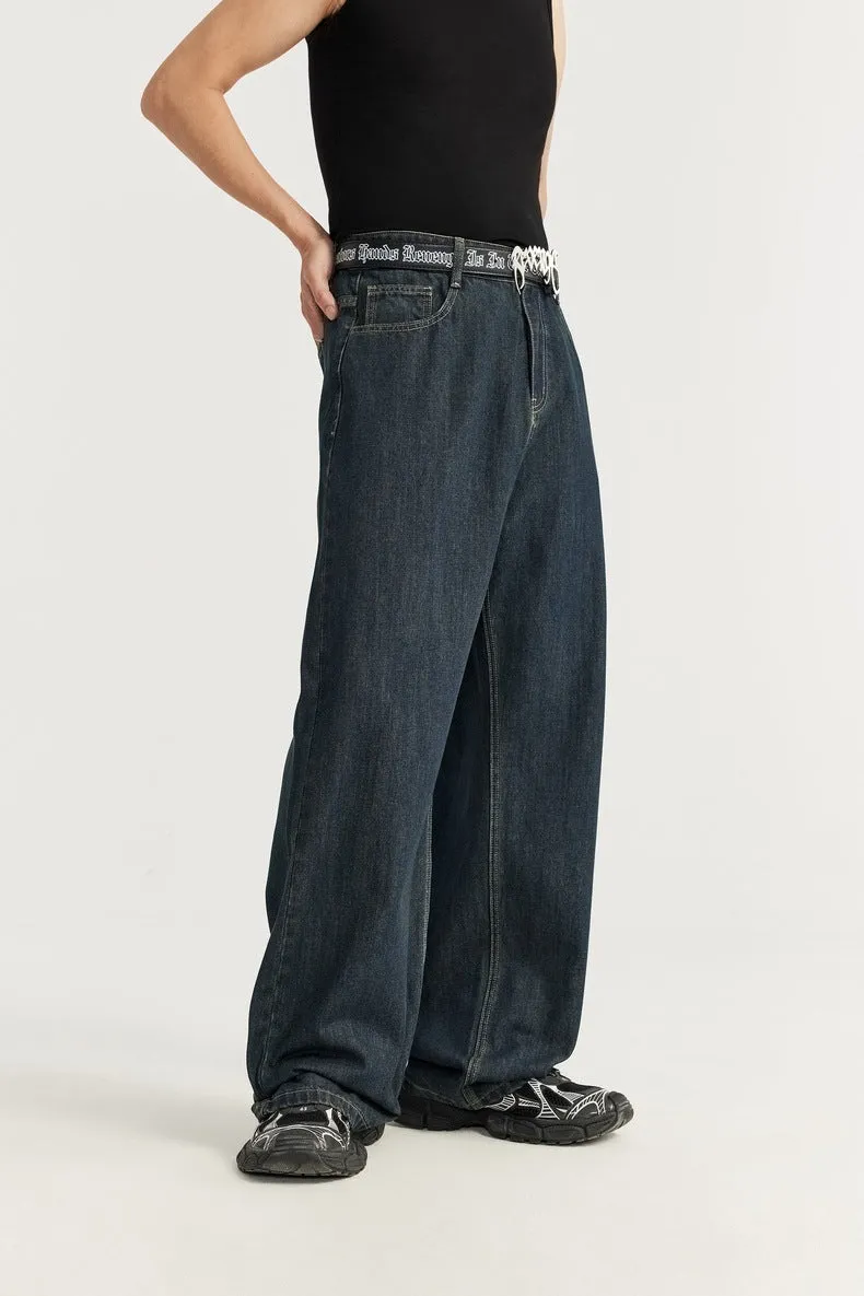 Summer Primary Color Loose Street Wide Leg Jeans