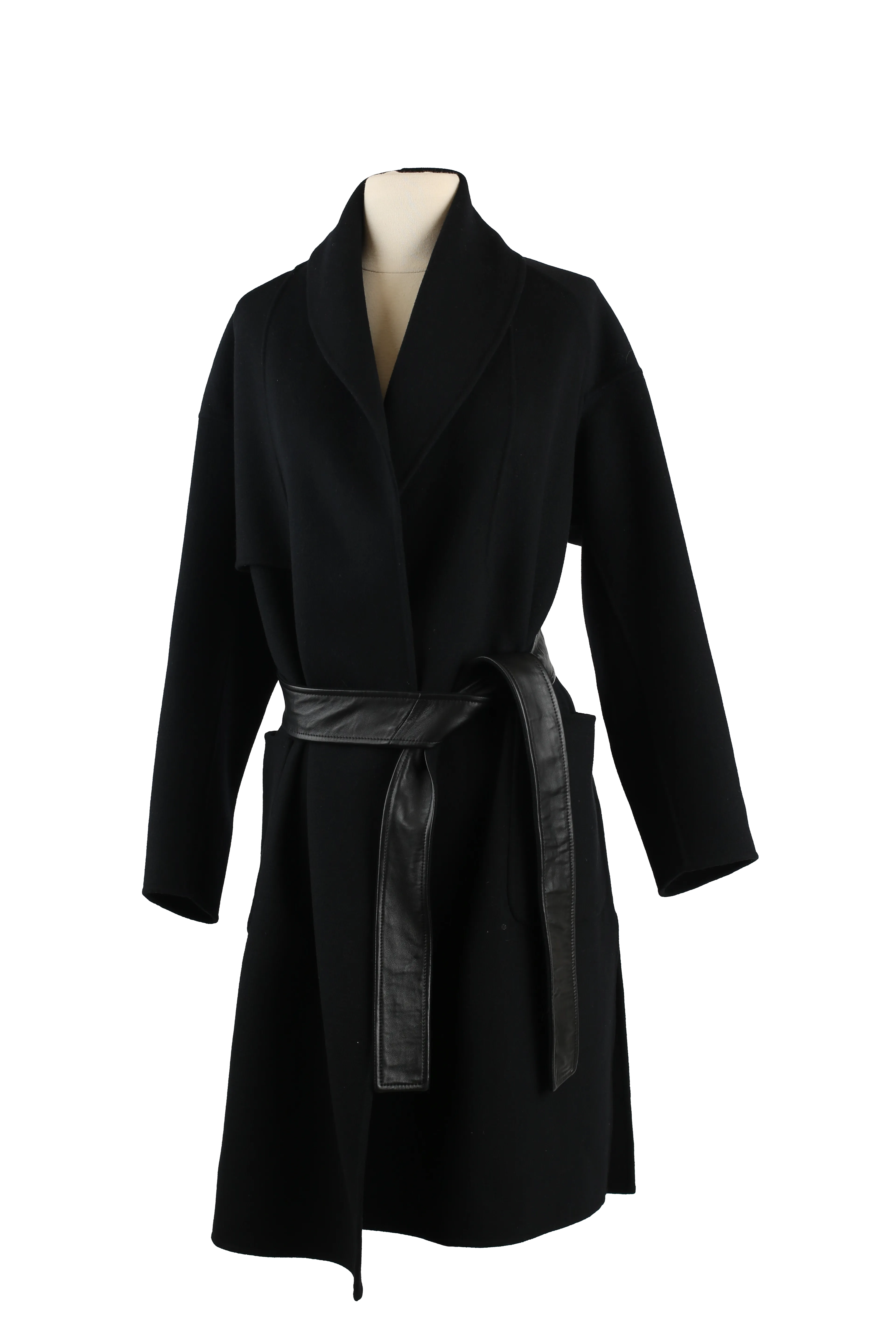 Thalia Wool Belted Wrap Coat