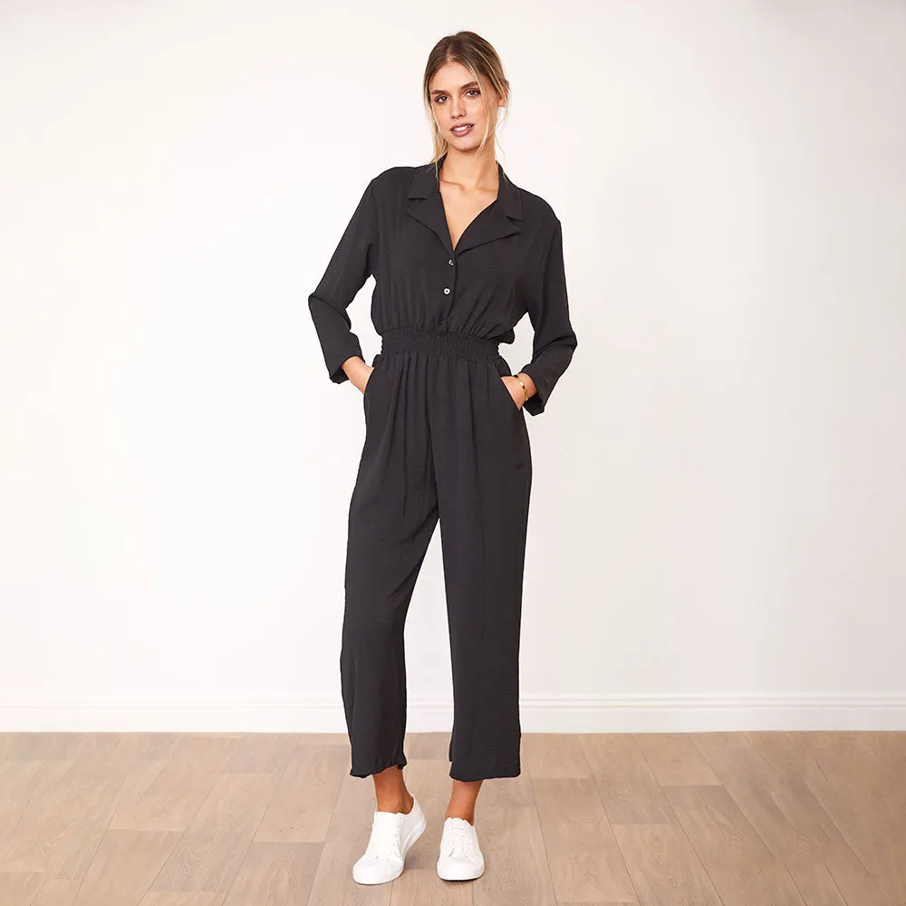 Thea Jumpsuit (Berry & Black)