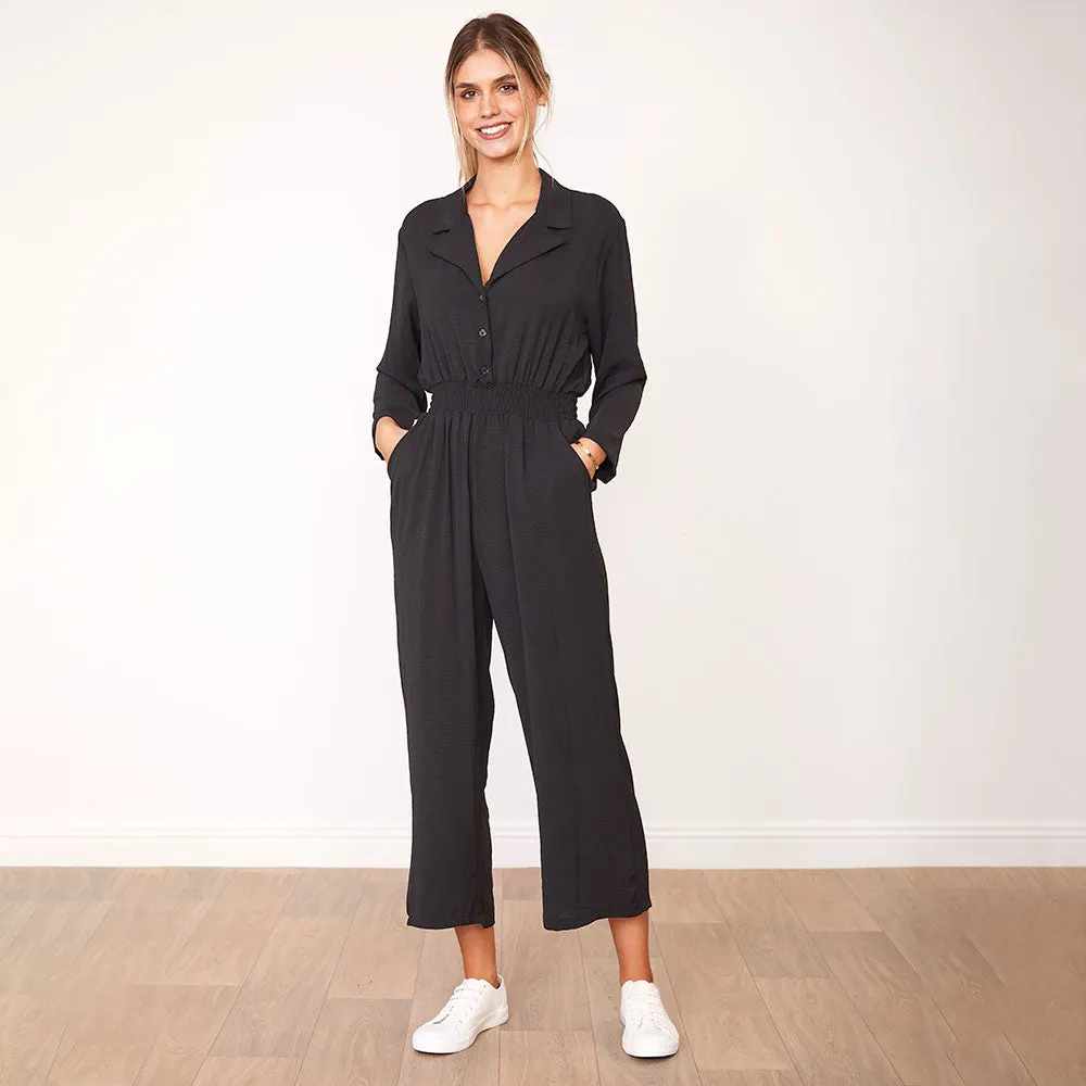 Thea Jumpsuit (Berry & Black)