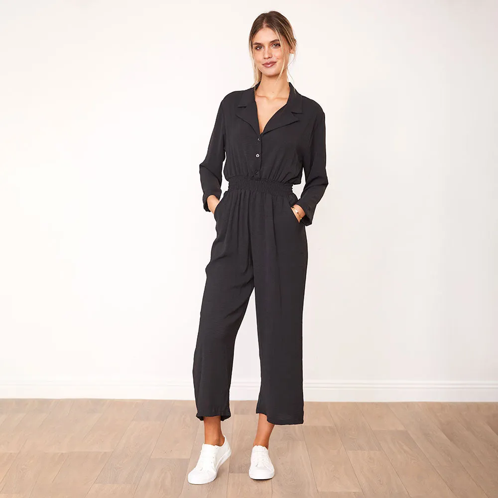 Thea Jumpsuit (Berry & Black)