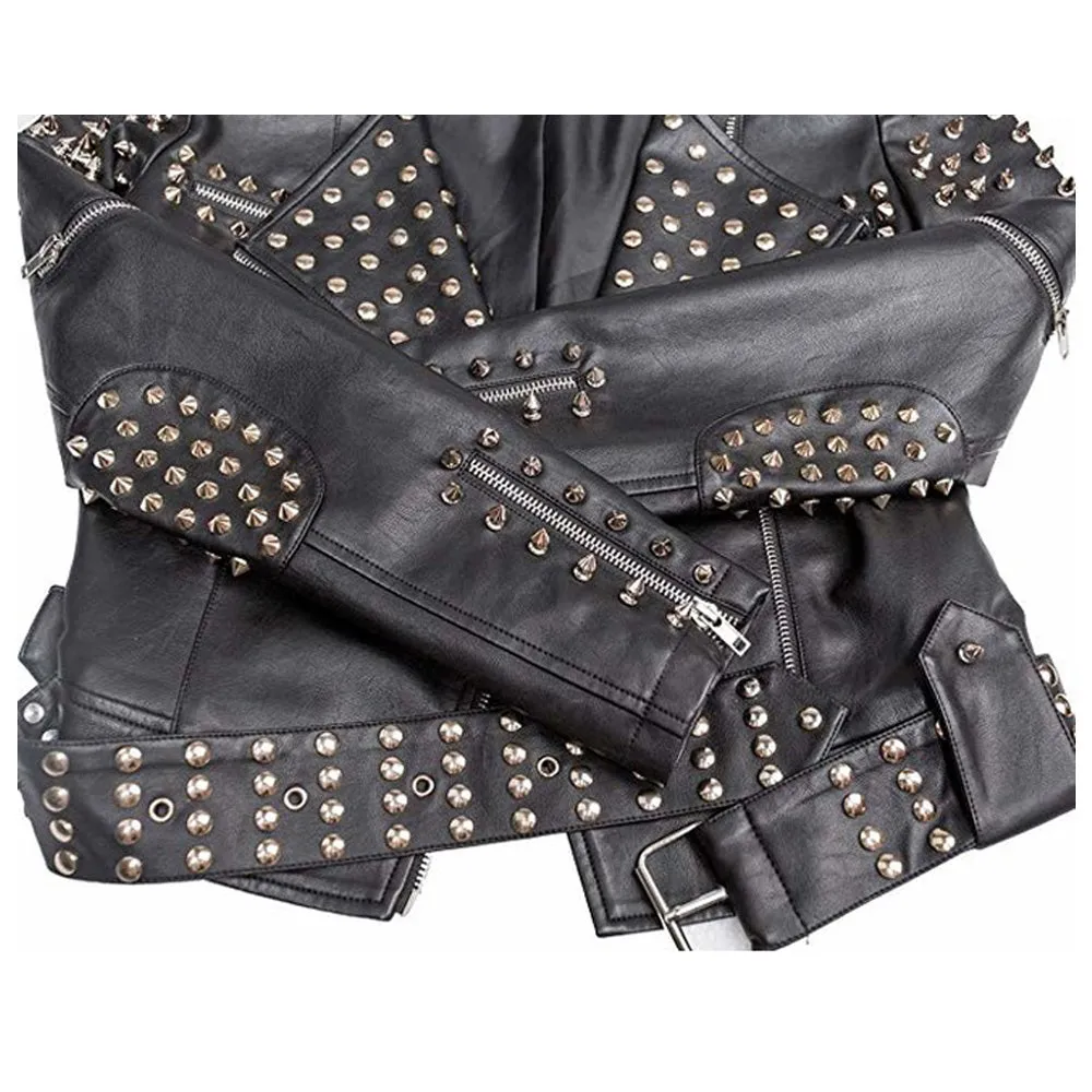 Timeless Classic Studded Leather Slim Fit Jacket