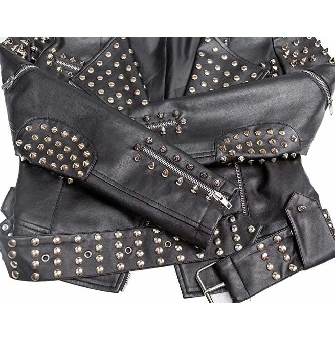 Timeless Classic Studded Leather Slim Fit Jacket