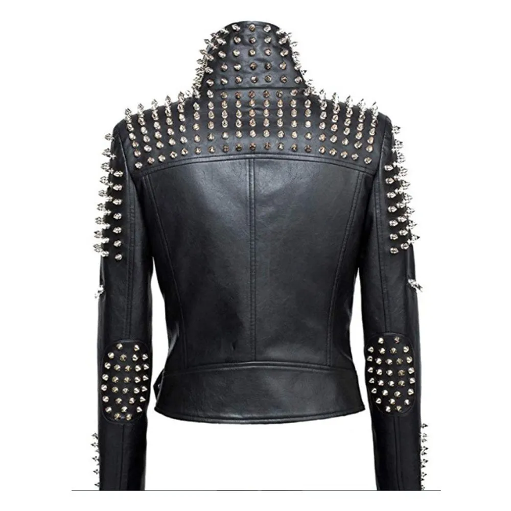 Timeless Classic Studded Leather Slim Fit Jacket