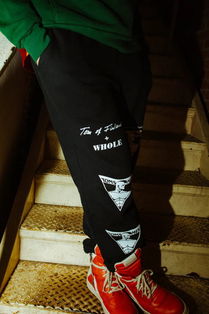 TOM OF FINLAND x WHOLE PUNK LOGO SWEATPANTS BLACK