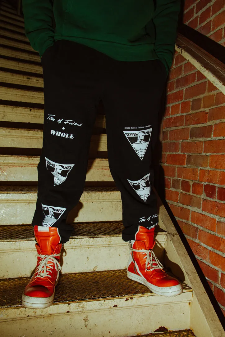 TOM OF FINLAND x WHOLE PUNK LOGO SWEATPANTS BLACK